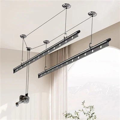 Manual Crank Lift Clothes Drying Rack